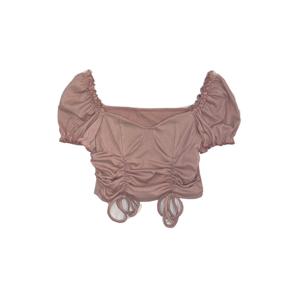 pink scrunched top